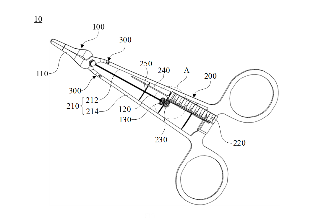 Surgical needle holder — overall instrument layout