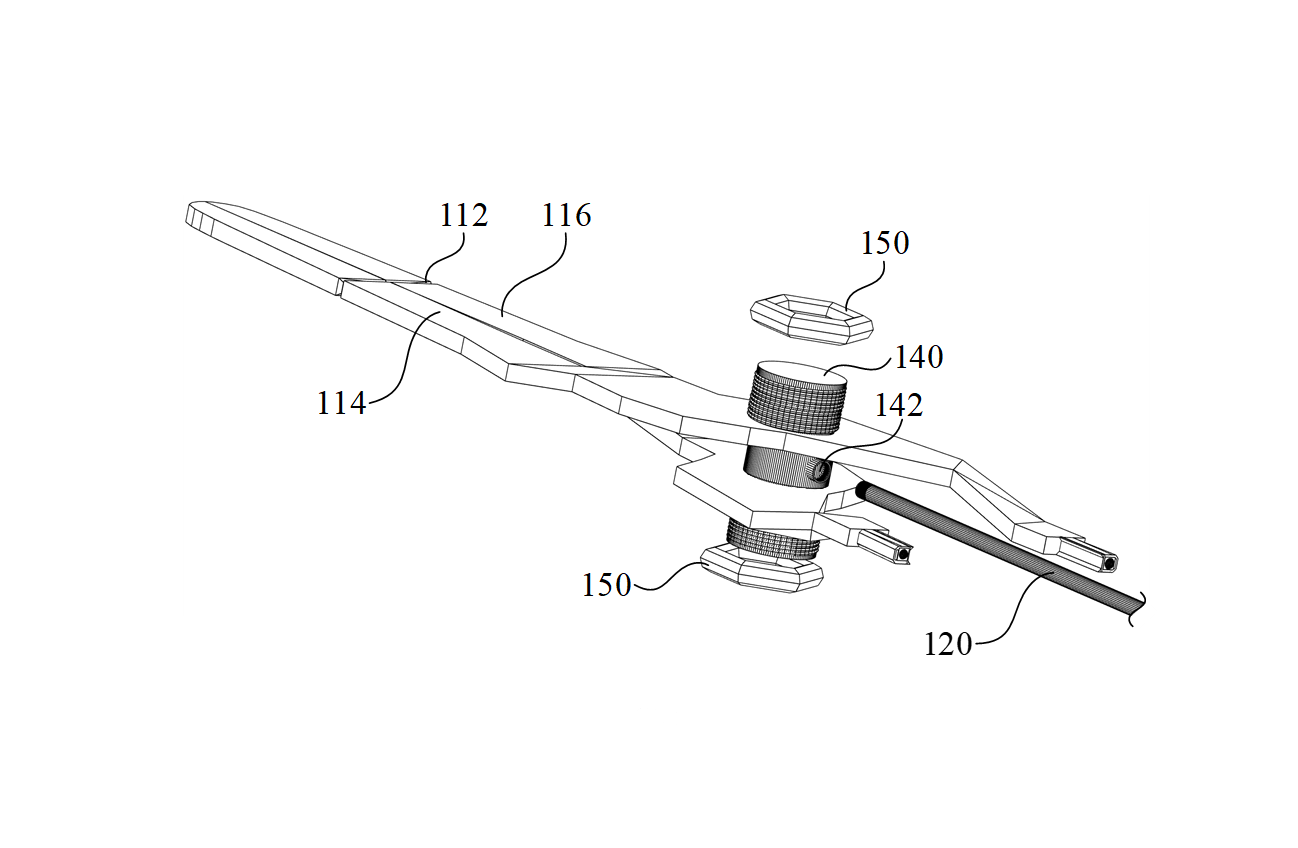 Exploded view of the anterior part with beak, multi-functional holder, and rotational rod.